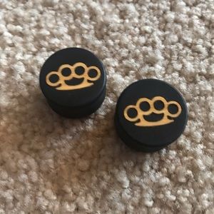 Plugs/Gauges, Wooden/Solid Wood Brass Knuckles